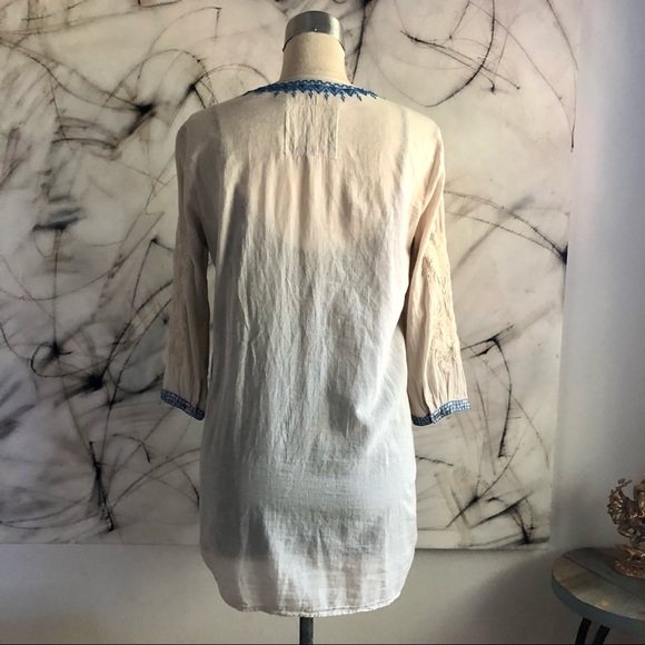 Johnny Was White Cotton Embroidered Top - Picture 4 of 8